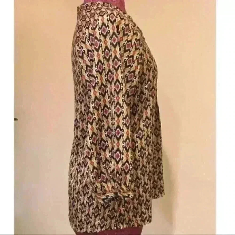 Ophelia FC Multi Colored Moroccan Print Top Sz S - Picture 4 of 9